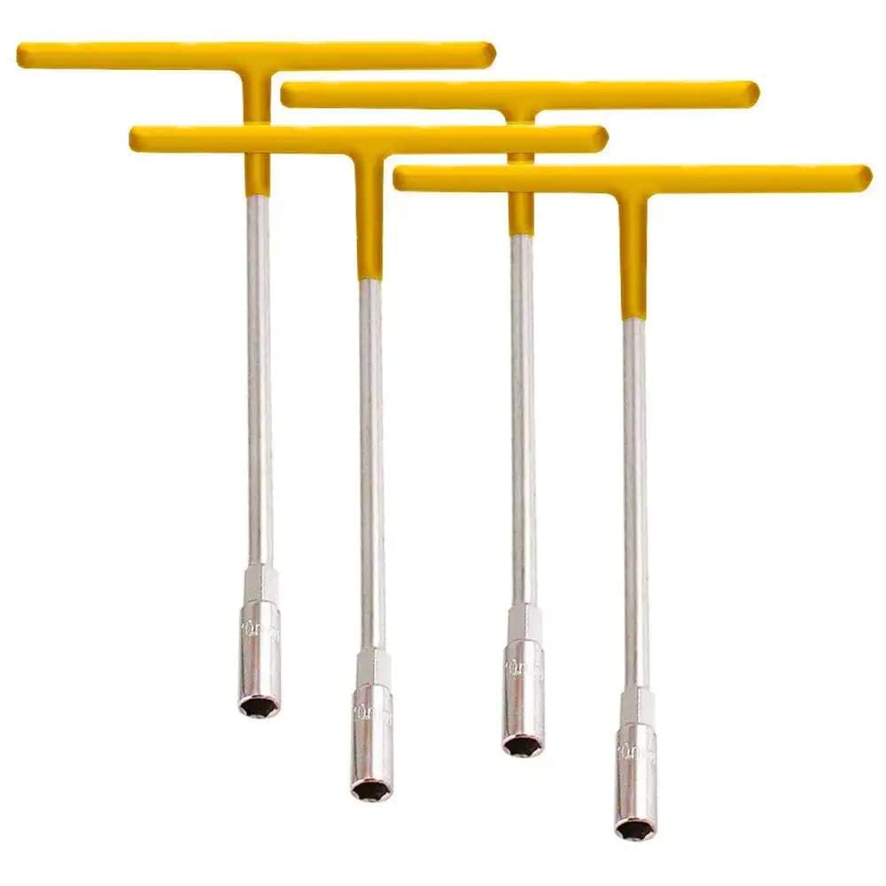 4 Pcs T-Handle Insulated Socket Nut Wrench Set 8mm-10mm-12mm-13mm for Deep Draw