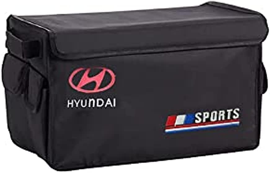 Car Trunk Organizer Storage Box Foldable By CGS, with small pockets,Cargo Container Bag Compartments Boot Organizer - black * multi colors(HYUNDAI)