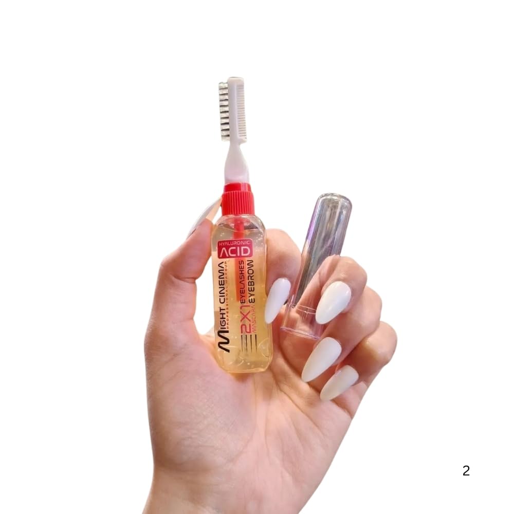 Gel mascara for lashes and eyelashes with hyaluronic acid to moisturize and condition lashes for a healthy look