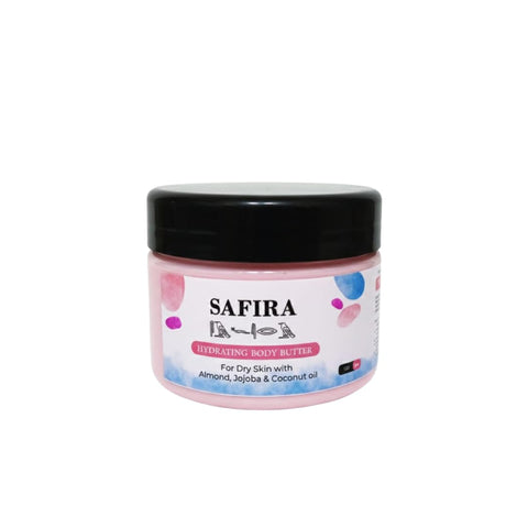 Safira Hydrating Body Butter for Dry Skin, with Almond, Jojoba & Coconut Oil, 150g