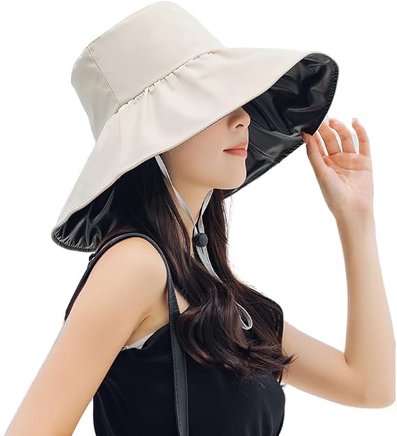 Women Sun Hats Wide Brim Sun Hat Ladies Summer Hats Fashing Visor Foldable Bucket Sun Visor UV Protection Hat UPF 50+ Beach Hat for Hiking Gardening Outdoor Walking, White, 30