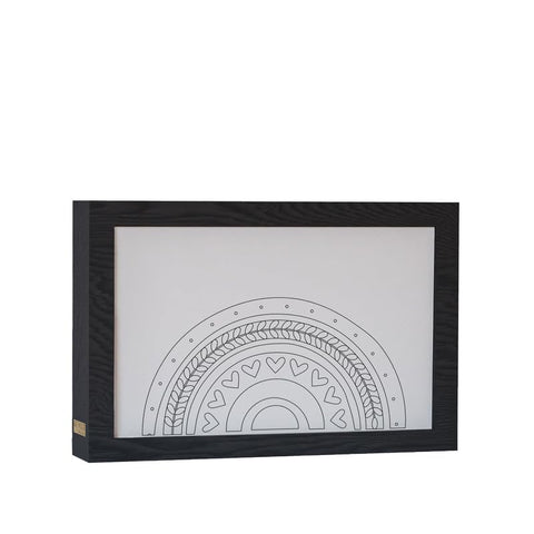ART MOOD Home Natural Wood 2 In 1 Photo Lighting Frame - Boho Rainbow 20Cmx 15Cm Black Frame