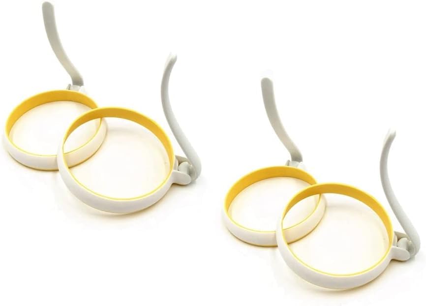 Omelette Rings Omelet Ring Egg Presenting Ring Pancake Mold Fried Egg Rings Silicone Egg Ring Sandwich Ring Circle Silicone Mold Egg Frying Molds Handle Fried Eggs (2pcs)
