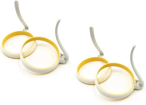 Omelette Rings Omelet Ring Egg Presenting Ring Pancake Mold Fried Egg Rings Silicone Egg Ring Sandwich Ring Circle Silicone Mold Egg Frying Molds Handle Fried Eggs (2pcs)