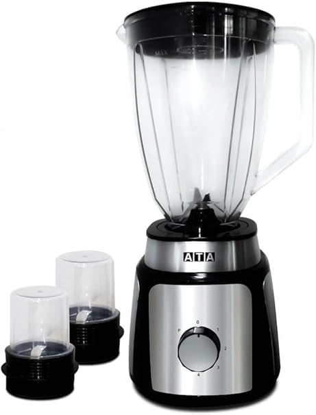 ATA Electric Blender 1000W 1.8L with 2 Mill Stainless Steel body - Black