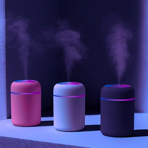 Ultrasonic Humidifier, 230ml USB Aroma Diffuser with Multicolor LED Light, Suitable for Home and Office