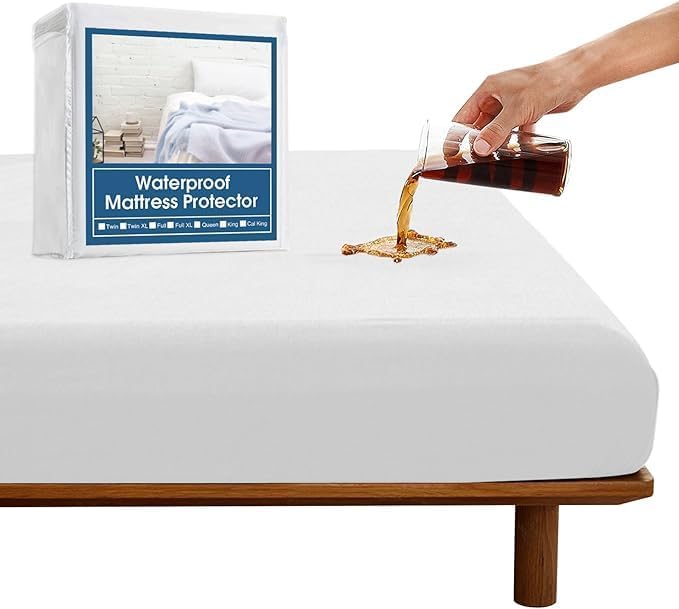 Burak Tekstil Waterproof Mattress Protector – Turkish-style - Soft & Secure Fit, Noiseless Fitted Cover – White, Twin/Full/Queen/King Size (White (180 * 200 * 30 cm))