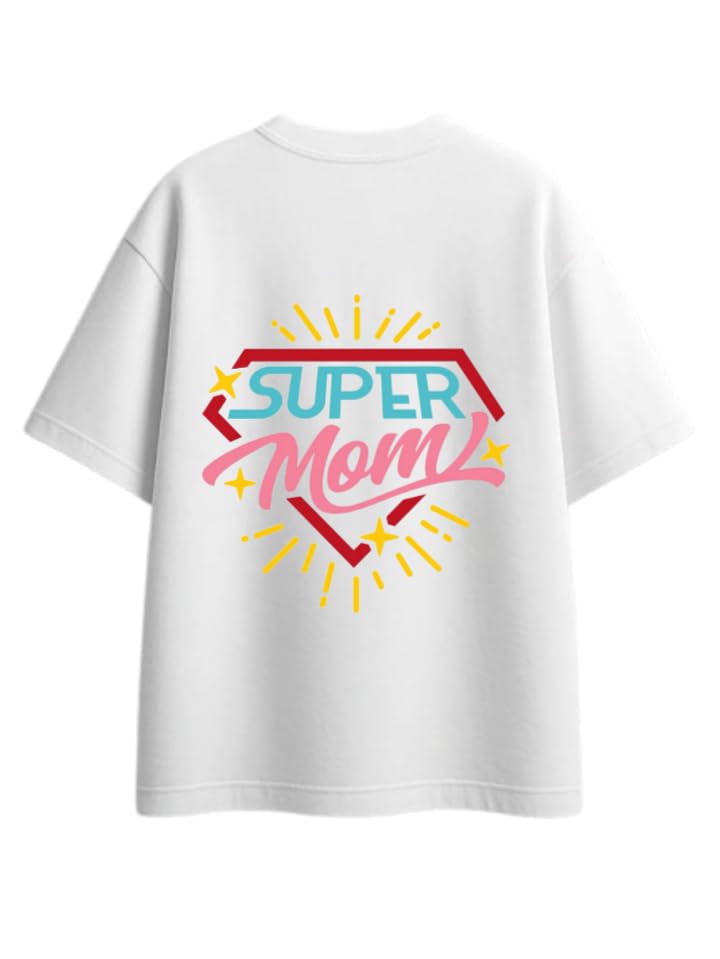 Super Mom Mom dad parents T-shirt White 10 (White, M)