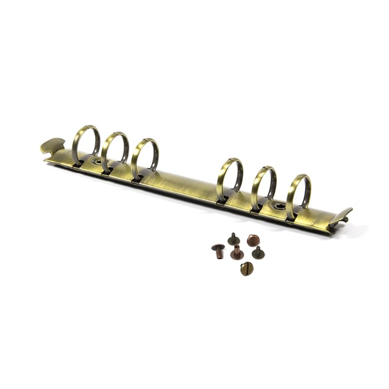 1Pcs Metal A6 Notebook 20mm 6-Hole Ring Binder Mechanisms Replacement Kit for Binder Planners Loose Leaf Binding Spines Combs for Personal Organizers Planners,Bronze