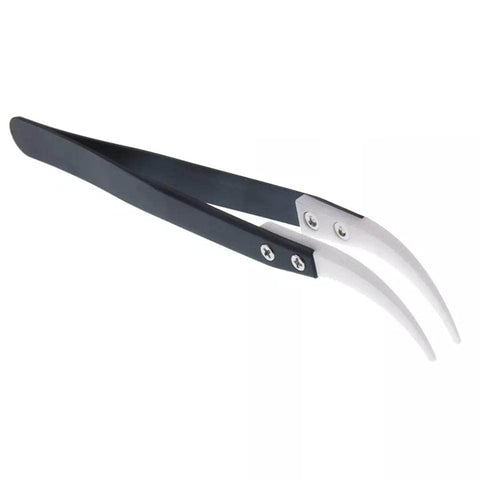 Anti-Static Ceramic Tweezers Stainless Steel (Curved-2)