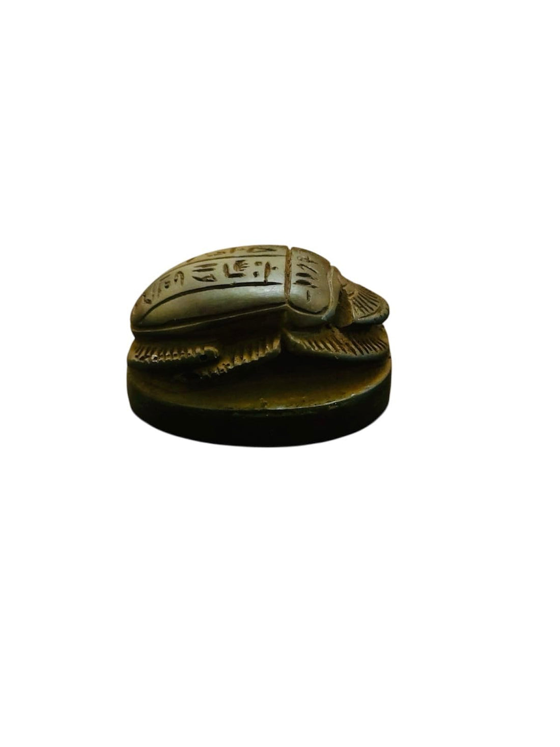 Ancient Egyptian Scarab Beetle Figurine – Handmade Resin Mini Statue – Brown Antique Finish – 5 cm Decorative Collectible