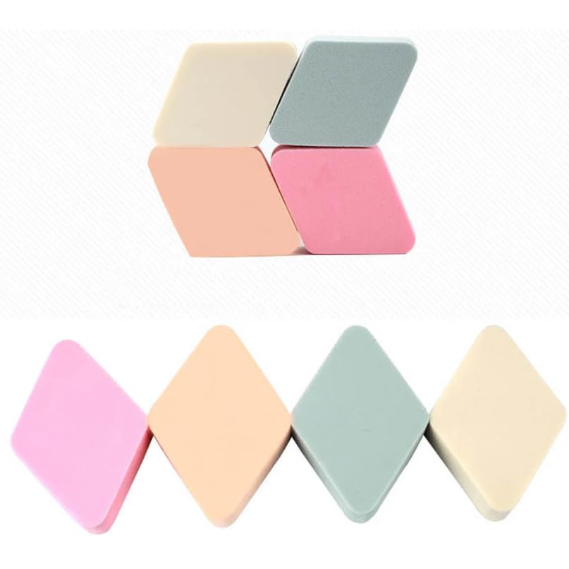 9PCS rhombus Shape Soft Powder Puff Make Up Cosmetic Facial Cleansing Exfoliating Sponge Puff-beige color