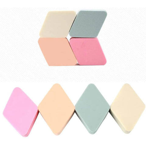 9PCS rhombus Shape Soft Powder Puff Make Up Cosmetic Facial Cleansing Exfoliating Sponge Puff-beige color