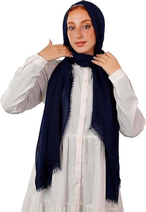Cotton Plain Modal Gauze Scarf With Soft Cotton Threads - Comfortable Scarf on Head - (200CM X 75CM)