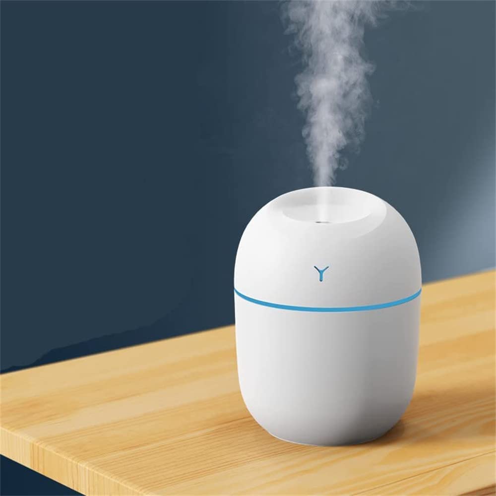 Portable Mini Cool Mist Humidifier, 220ml, USB, White, Cotton, Ultrasonic, Auto Shut-Off, 2 Mist Modes, Quiet