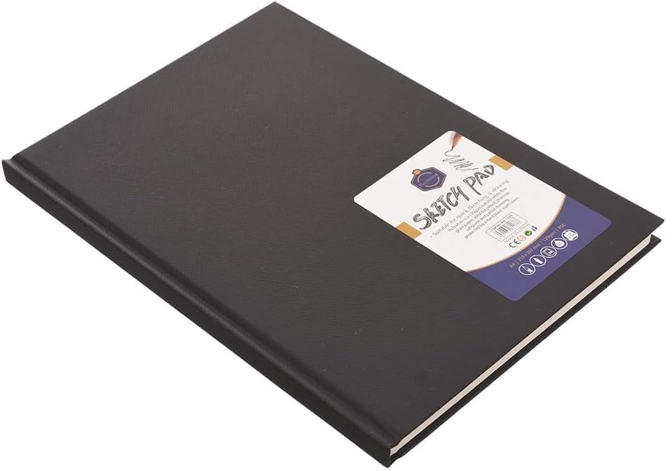 S and A No. A4-120S Keep Smiling Leather Hard Cover Drawing Sketchbook 56 Sheets, 21 cm x 29.7 cm Size