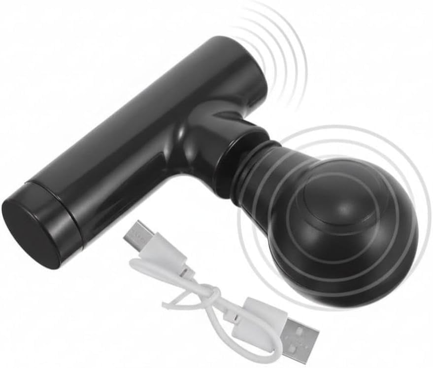 Electric Muscle Massage Gun, Compact Design, USB-C Fast Charging, for Neck, Back, Legs, Black