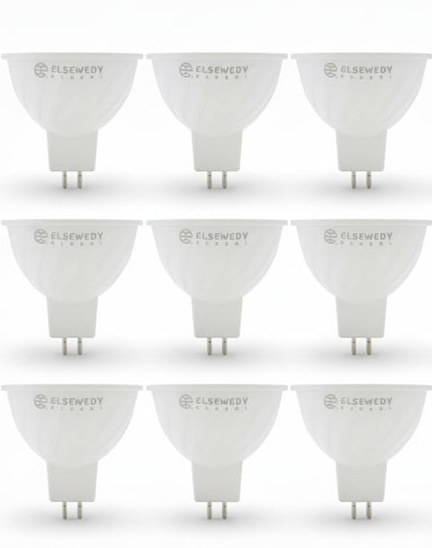 Pack of 9 Premium LED Spot MR16 GU5.3 Fork Base | 5W Bulb | 5 Years Warranty | | Warm Light 3000K | Replaces 50W Halogen | OSRAM Chip | 450 Lumen | A+ Energy | 25,000 Hours | for Home, Office, Club
