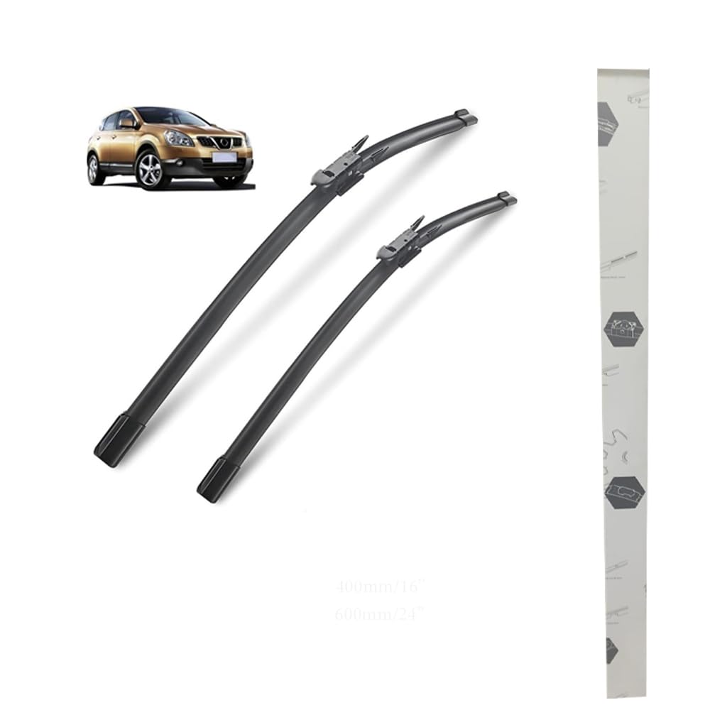 Generic Qashqai 2013 16 Inch - 24 Inch 2 Pack Natural Rubber Wiper Blades