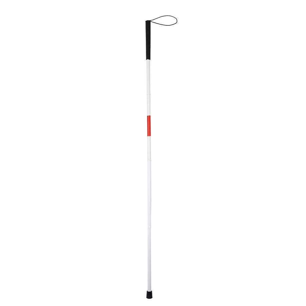 124cm / 48.8in Reflective Stick, Foldable Walking Stick, Anti-Shock Wrist Strap Guide Walking Stick Anti-Shock Portable for Blind People