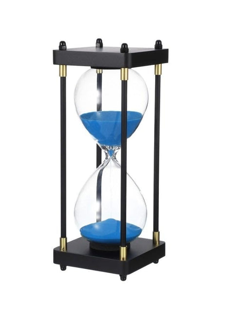 20 Minutes Wooden Decoration Hourglass Gift for Home, Desk, Office Decoration (Blue Sand)