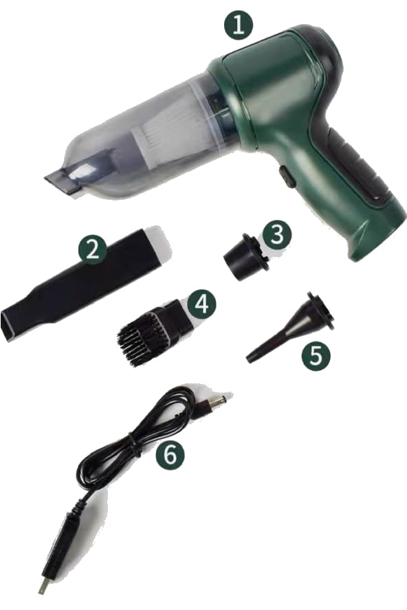 Mini Car Vacuum Cleaner, Strong Suction, Manual Car Cleaning, Cordless, Rechargeable, Wet and Dry, Dual Use Car Accessories