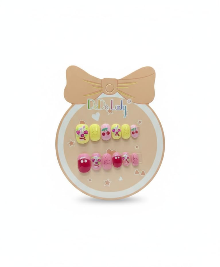 Nopatia Kids False Nails with Colorful and Attractive Designs - Easy to Apply Press on Nails Set with Flowers and Hearts - Safe and Fun Beauty Accessories for Little Girls (Figure 2)