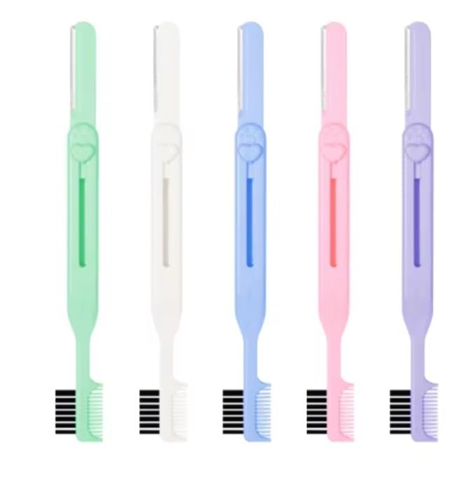 Bikini Razor and eyebrown razor and comb for Women | 3 in 1 Scalable Multi-function Eyebrow Trimmer Face Shaver With Eyebrow Brush - multicolor-1pc
