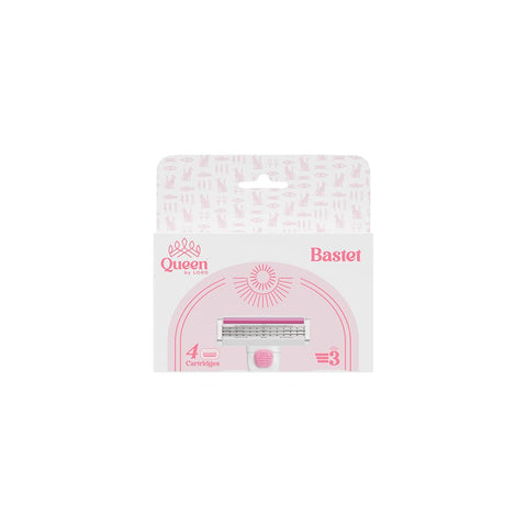 Queen By Lord Bastet 3 Blade Razor Refills with 4 Triple-Blade Cartridges