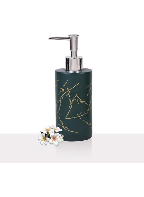 Bathroom Soap Dispenser Marble Hand Sanitizer Thickened Glass Bottle Empty Bottle Press Soap Dispenser Refillable - Green