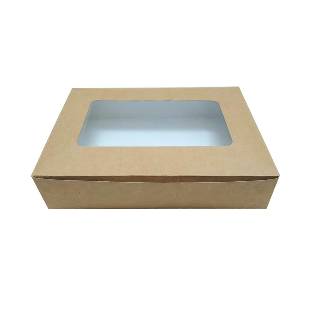 Bakery Packing Box 13 x 20 x 5 cm Height with Window (Pack of 10)