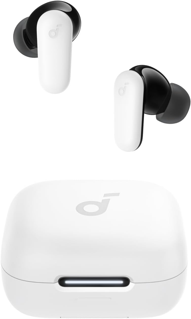 soundcore P30i by Anker Noise Cancelling Earbuds, Smart Noise Cancelling, Powerful Bass, 45h Playtime, 2-in-1 Case and Mobile Phone Stand, IP54, Wireless Headphones, Blueto5.4, App Control
