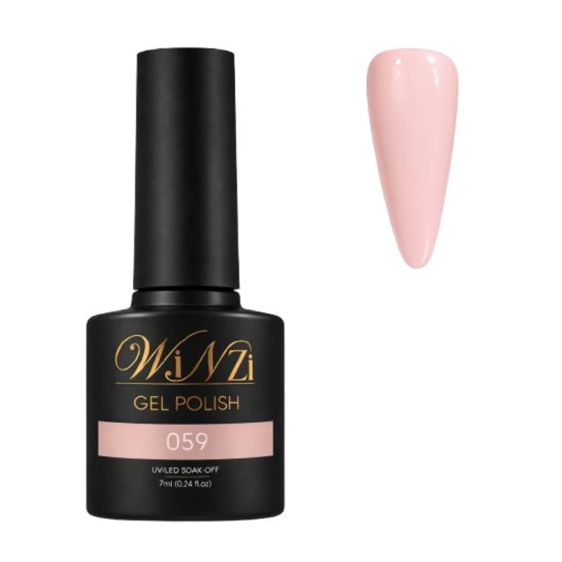 Baby Pink Gel Nail Polish 15ML, Soft Light Pink Soak Off UV LED Gel Polish, Smooth Application, High Gloss Finish, Long Lasting Color for Salon Manicure and DIY at Home (059)