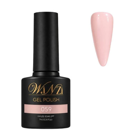Baby Pink Gel Nail Polish 15ML, Soft Light Pink Soak Off UV LED Gel Polish, Smooth Application, High Gloss Finish, Long Lasting Color for Salon Manicure and DIY at Home (059)