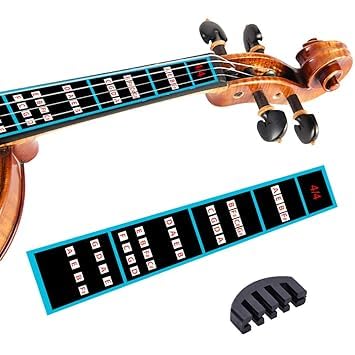 Mute and finger position indicator for violin 4/4, lightweight and soft black rubber, ideal for violin practice