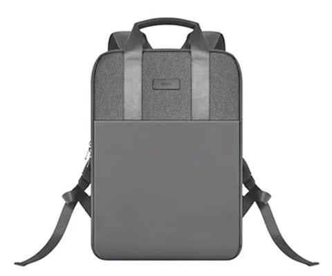 WiWU Minimalist Backpack for 15.6" Laptops, Slim Business Travel Bag, Water-Resistant Multi-Compartment School & Office Rucksack – Grey | 18 Months Warranty