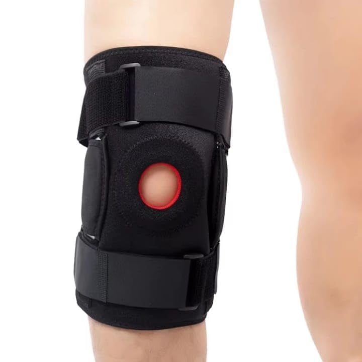 Knee Support Brace Adjustable Compression Sleeve For Men Women With Side Stabilizers For Arthritis Pain Relief ACL Tendon Ligament Meniscus Injury Running Walking Sports Gym Fitness