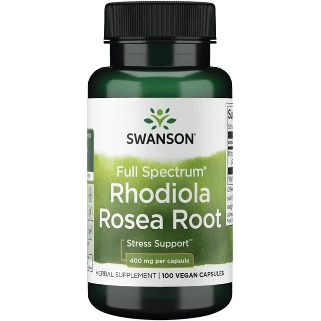 Rhodiola Rosea Root 400 mg – Stress Relief & Energy Support – 100 Capsules