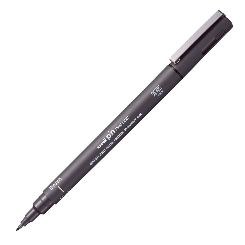 Uni-Ball Fineliner Pin Brush, Dark Grey Pin Br-200 (S)