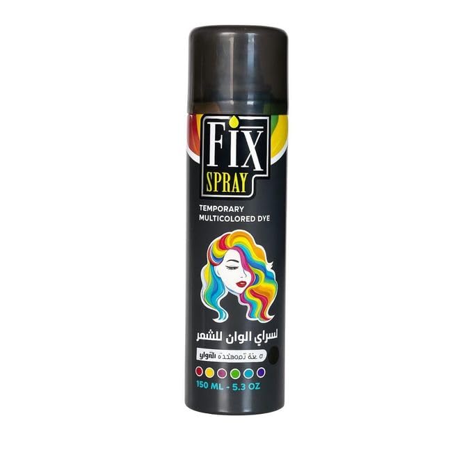 Fix Spray Multicolor Temporary Hair Color Spray, Easy to Use, Wash with Water, 150ml (Red)