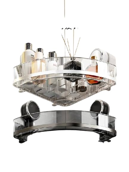 Multifunctional Metal Corner Organizer with Premium Black Coating and Suction System k
