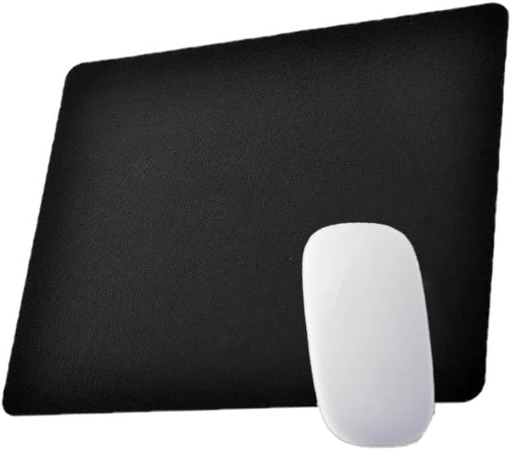 Mouse Pad with Stitched Edge, Premium-Textured Square Mouse Mat,Washable Mousepads with Lycra Cloth, Non-Slip Rubber Base Mousepad for Laptop, Computer, PC, 10.2×8.3×0.12 inches Black.