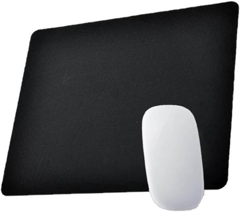 Mouse Pad with Stitched Edge, Premium-Textured Square Mouse Mat,Washable Mousepads with Lycra Cloth, Non-Slip Rubber Base Mousepad for Laptop, Computer, PC, 10.2×8.3×0.12 inches Black.