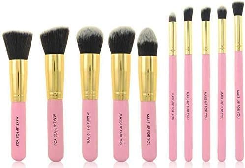 10-Piece Makeup Brush Set, Made of Premium Synthetic Fibers, for Blending Foundation, Face Powder, Blush, Concealer, Eyeshadow (multicolor)