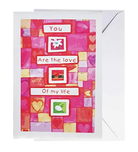 Greeting card with white envelope, design for birthday congratulations/thanks/apology/engagement/marriage. Size(13x21).(A)