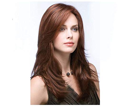 ECIF Temperament Brown Wavy Curly Wig For Women