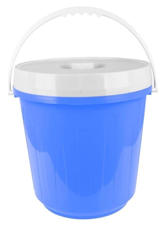 El Helal & Silver Star Bucket With Cover Blue and White
