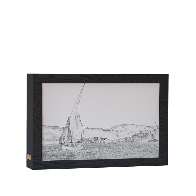 ART MOOD Home Natural Wood 2 In 1 Photo Lighting Frame -Aswan 20Cmx 15Cm Black Frame