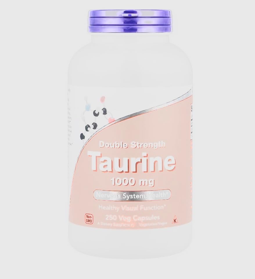 Taurine Supplement, 1,000 mg, 250 Veg Capsules, Daily Support