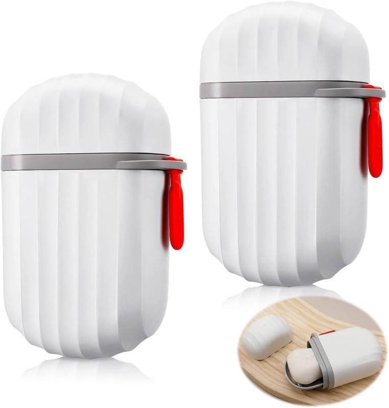 Oblivion Travel Soap Box 2 Pc- Double Layer Air Tight Holder with Secure Seal and Non Leak Design, Stylish and Pracatical Soap Holder for Multipurpose Uses Bathroom, Hiking, Travel and Camping